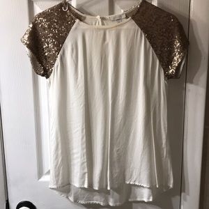 Gold sparkly sleeved top